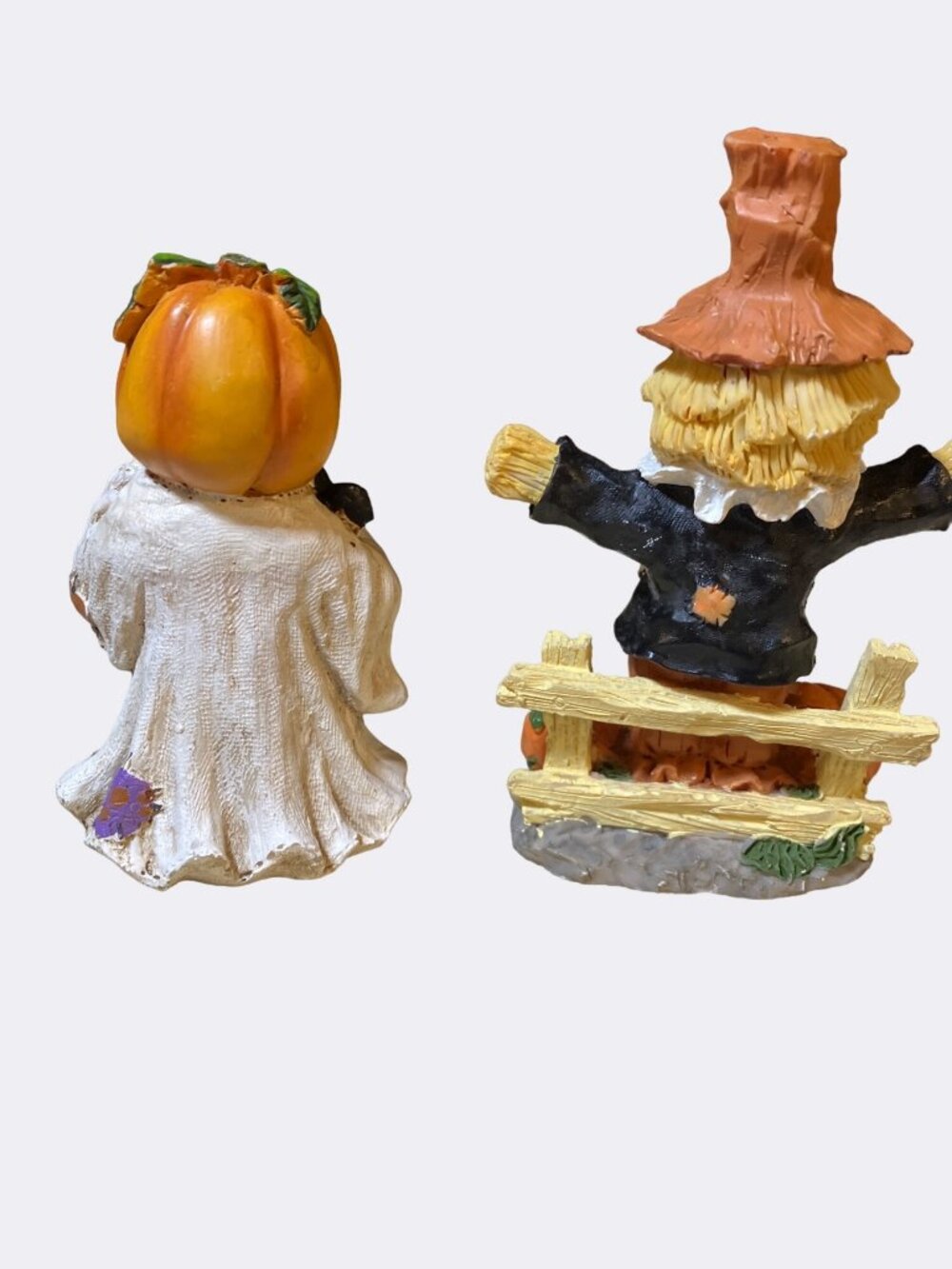 Halloween Figurines Pumpkin Head and Scarecrow Spooky and Cute Decor - Picture 4 of 11